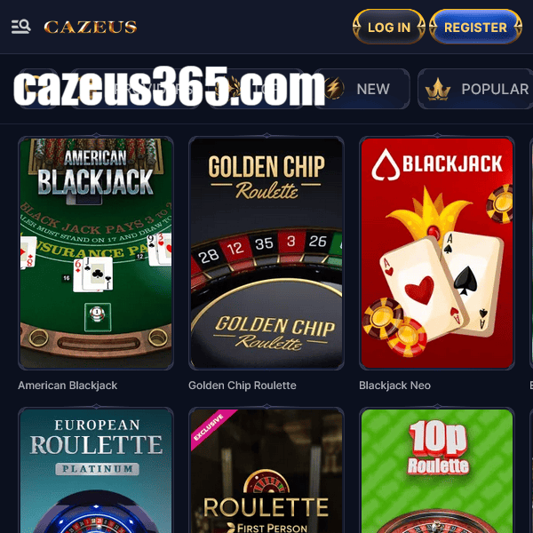 Cazeus Casino - All Games Section