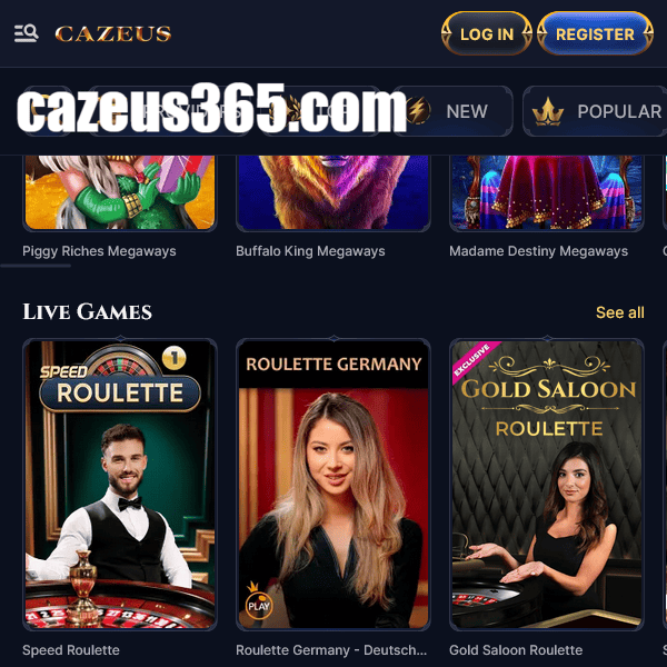 Cazeus Casino - Live Dealer Games