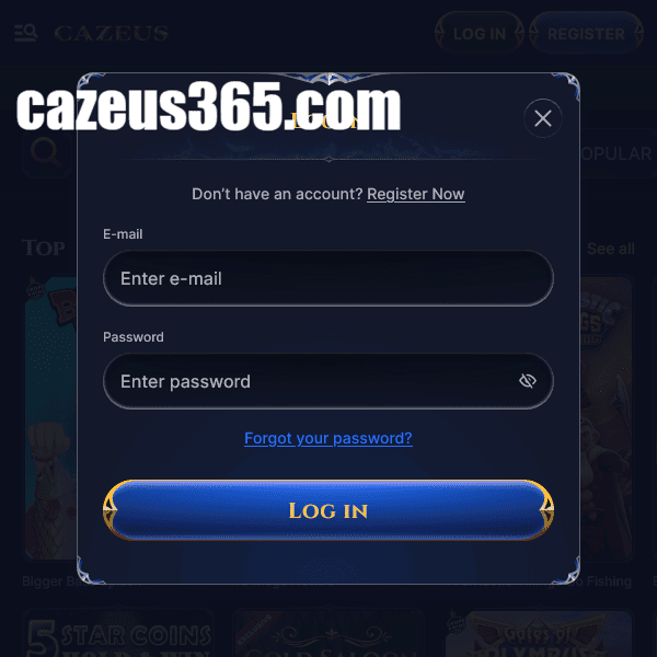 Cazeus Casino - Login Popup